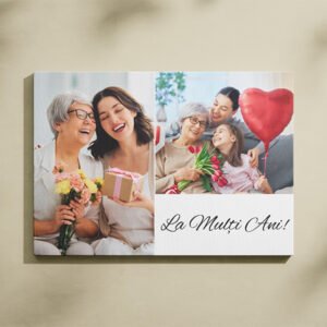 Canvas Personalizat Orizontal - 2 Poze și Mesaj