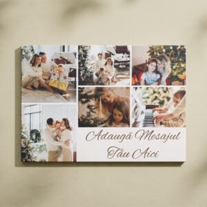 Canvas Personalizat Orizontal - 6 Poze și Mesaj