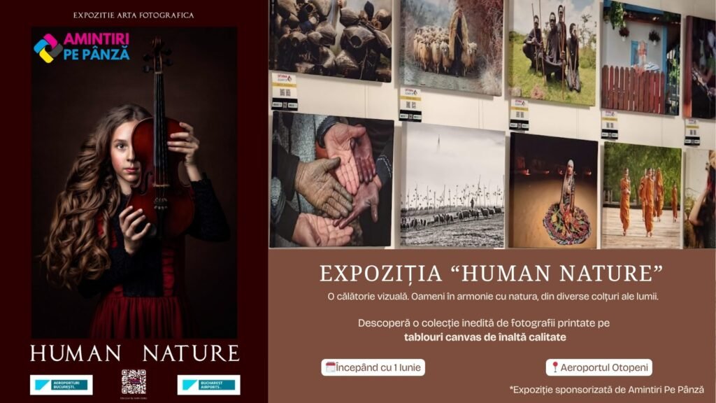 Expozitia "Human Nature" aduce imagini inedite ale unor fotografi români printate pe tablouri canvas personalizate in Aeroportul Otopeni.
