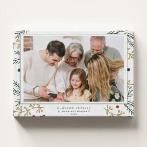 Tablou Canvas Personalizat "Crăciun Fericit" cu Motive Festive – O Poză, Orizontal