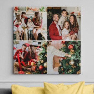 Tablou Canvas Pătrat - Colaj 4 Imagini cu Design de Cadou