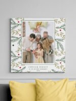 Tablou Canvas Personalizat "Crăciun Fericit" cu Motive Festive – O Poză, Pătrat