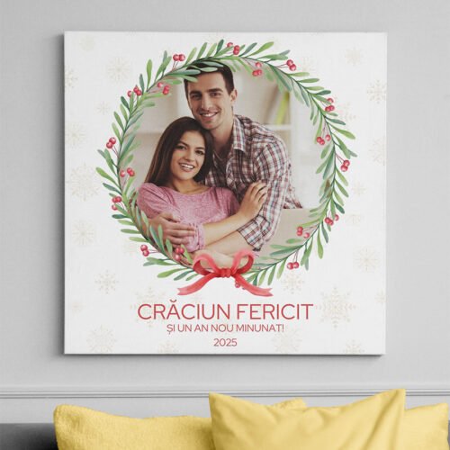 Tablou Canvas Personalizat – “Coroniță Festivă” – Pătrat Tablou Canvas Personalizat - "Coroniță Festivă" – Pătrat