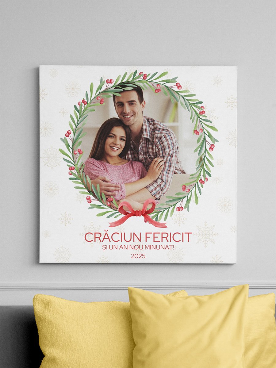 Tablou Canvas Personalizat – “Coroniță Festivă” – Pătrat Tablou Canvas Personalizat - "Coroniță Festivă" – Pătrat