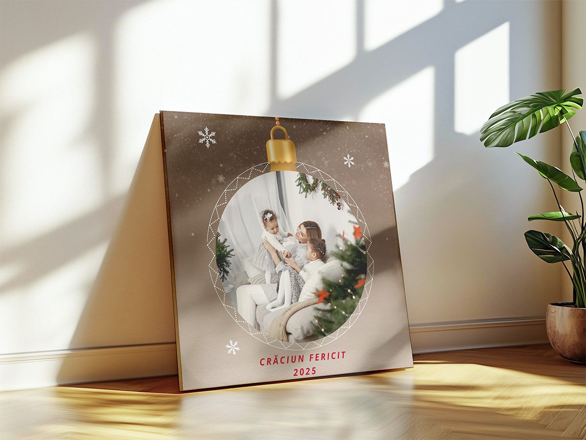 Tablou Canvas Personalizat – “Glob Crăciun” – Pătrat Tablou Canvas Personalizat - "Glob Crăciun" – Pătrat - imagine 2