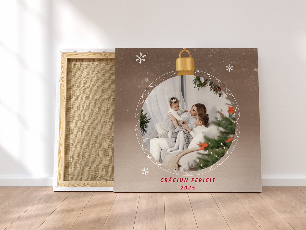 Tablou Canvas Personalizat – “Glob Crăciun” – Pătrat Tablou Canvas Personalizat - "Glob Crăciun" – Pătrat - imagine 3