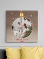 Tablou Canvas Personalizat - "Glob Crăciun" – Pătrat