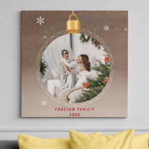 Tablou Canvas Personalizat - "Glob Crăciun" – Pătrat