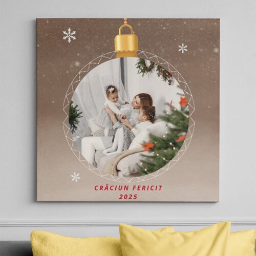 Tablou Canvas Personalizat – “Glob Crăciun” – Pătrat Tablou Canvas Personalizat - "Glob Crăciun" – Pătrat