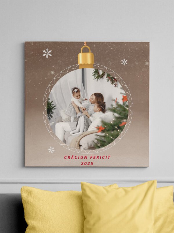 Tablou Canvas Personalizat – “Glob Crăciun” – Pătrat Tablou Canvas Personalizat - "Glob Crăciun" – Pătrat