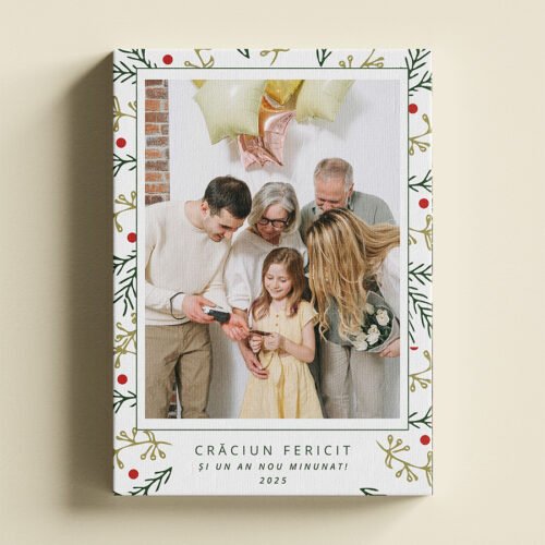 Canvas Vertical cu O Poză – Crăciun Fericit Canvas Vertical cu O Poză - Crăciun Fericit
