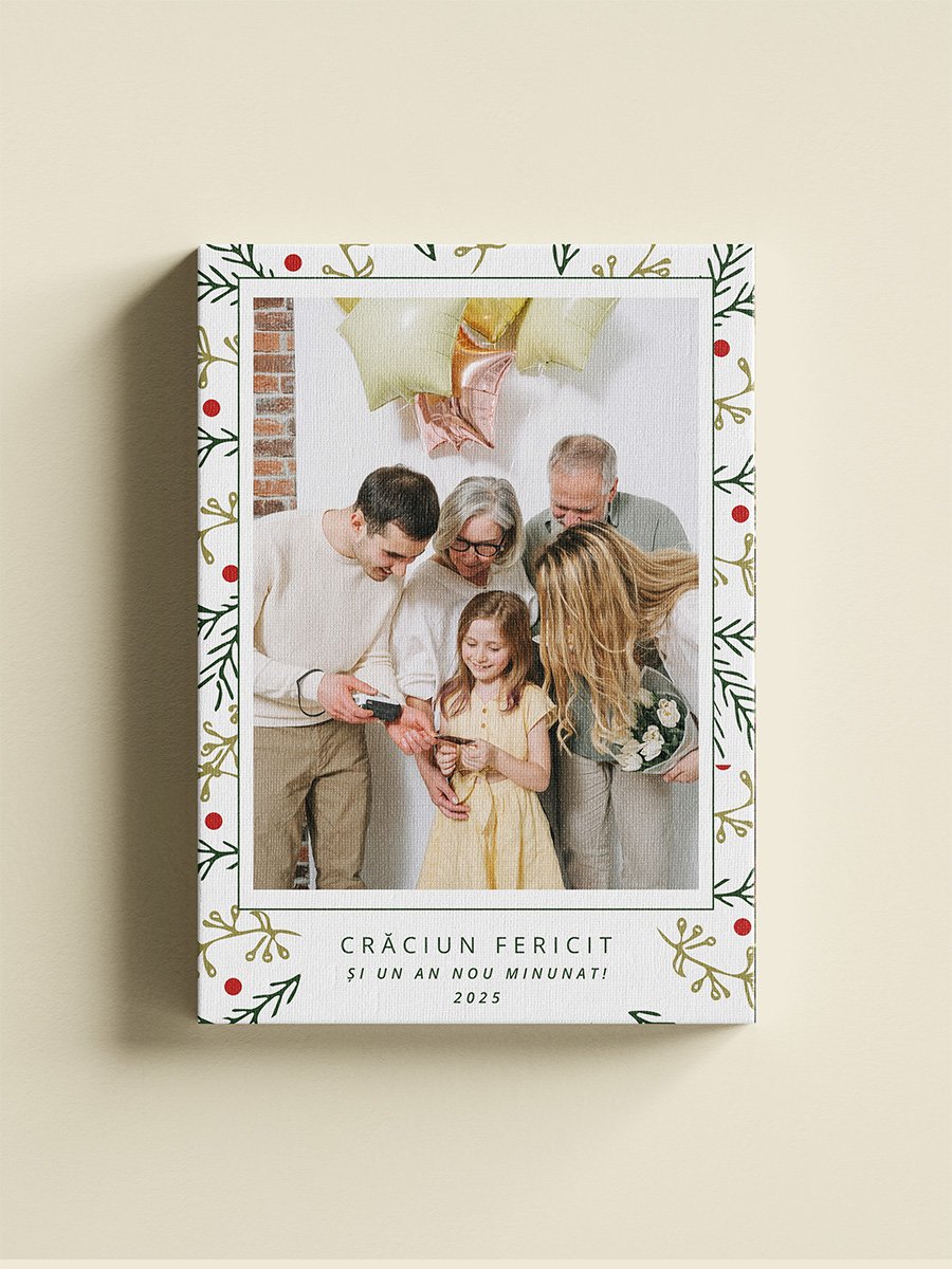 Canvas Vertical cu O Poză – Crăciun Fericit Canvas Vertical cu O Poză - Crăciun Fericit