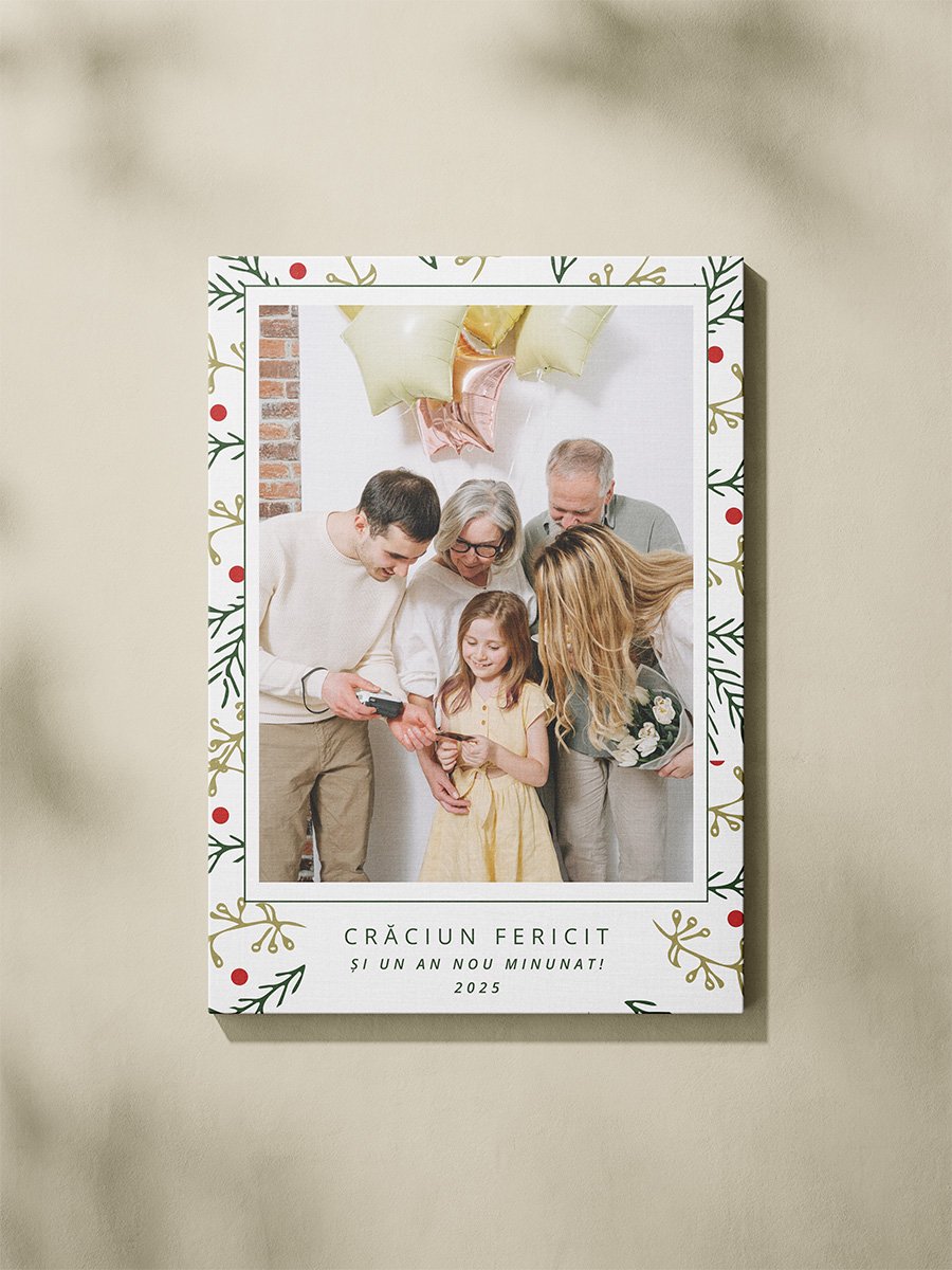 Canvas Vertical cu O Poză – Crăciun Fericit Canvas Vertical cu O Poză - Crăciun Fericit - imagine 2