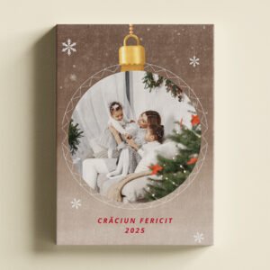 Tablou Canvas Personalizat - "Glob Crăciun" – Vertical