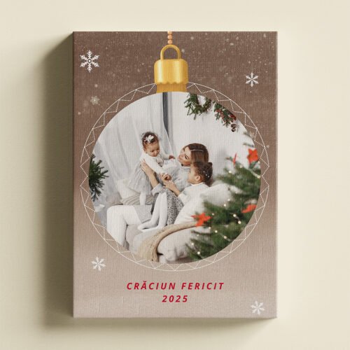 Tablou Canvas Personalizat – “Glob Crăciun” – Vertical Tablou Canvas Personalizat - "Glob Crăciun" – Vertical