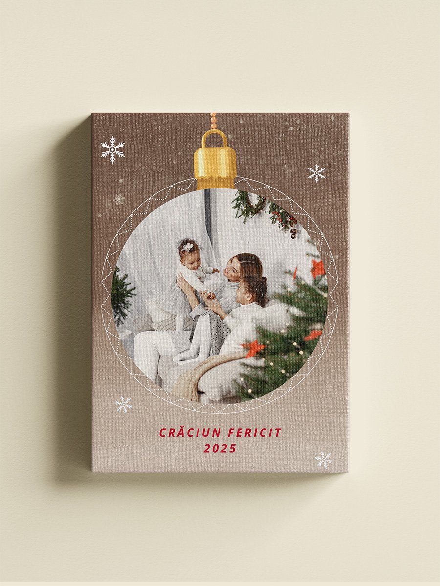 Tablou Canvas Personalizat – “Glob Crăciun” – Vertical Tablou Canvas Personalizat - "Glob Crăciun" – Vertical