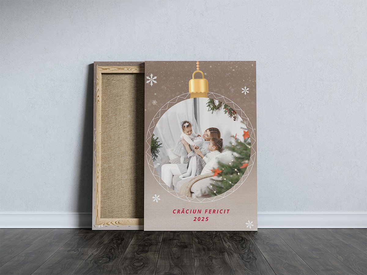 Tablou Canvas Personalizat – “Glob Crăciun” – Vertical Tablou Canvas Personalizat - "Glob Crăciun" – Vertical - imagine 2